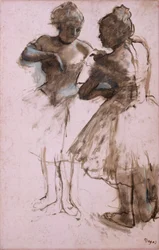 Dois Dançarinos, 1873 (Lavagem marrom escuro e guache branco sobre papel)